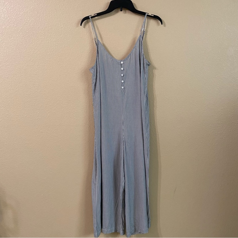 Cloth & Stone Blue Striped Jumpsuit